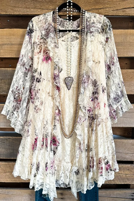 AHB EXCLUSIVE: Embracing Love Lace Cardigan - Beige/ CH FL