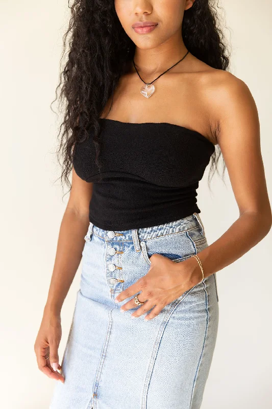 Feel Everything Strapless Knit Top