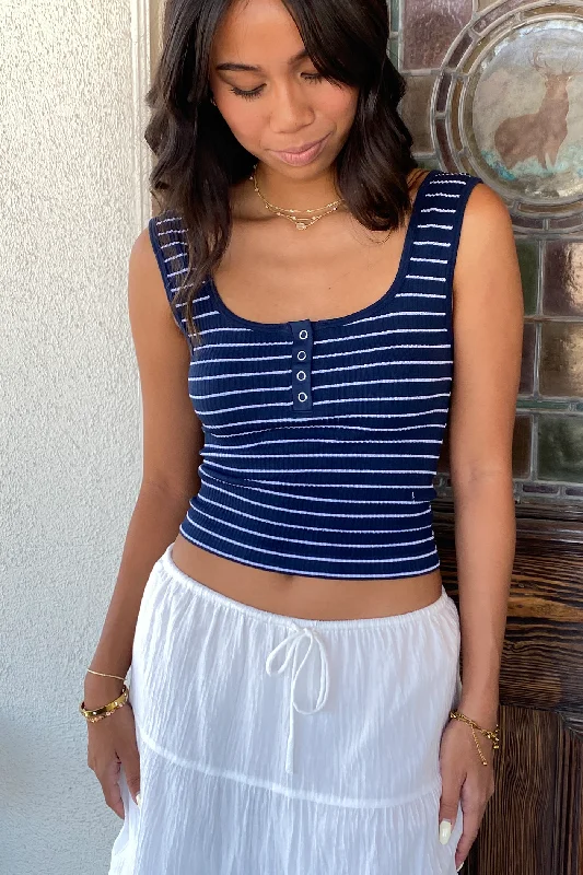 Ribbed Button Tank