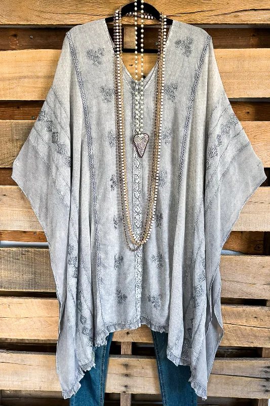 Bohemian Tapestry Cover Up Kaftan - Grey