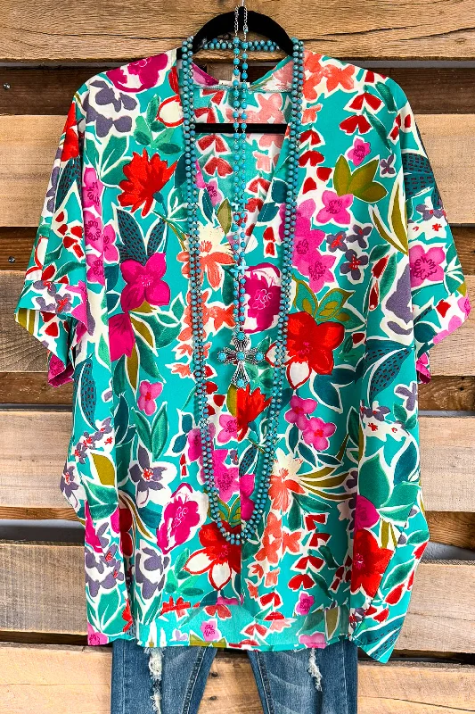 Feeling Tropical Oversized Tunic - Emerald