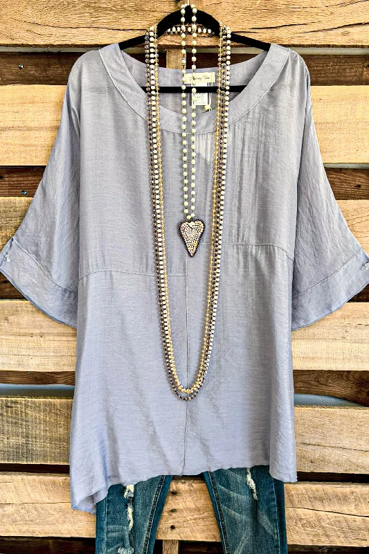 Fresh Take Oversized Tunic - Light Grey