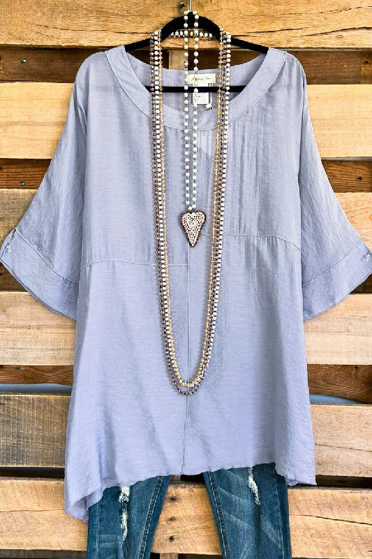 Fresh Take Oversized Tunic - Light Grey