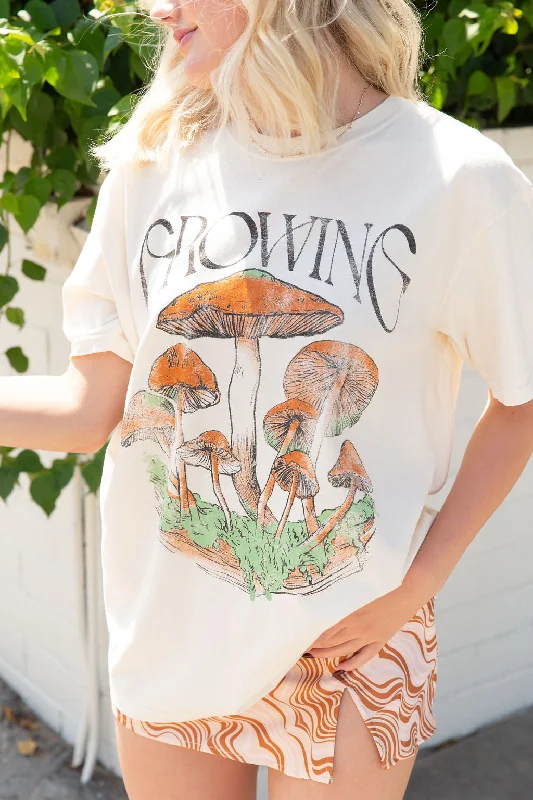 Growing Mushroom Oversized Graphic Tee