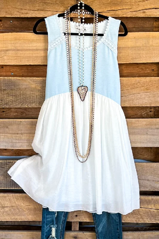 Raining Spring Dress - Blue/White