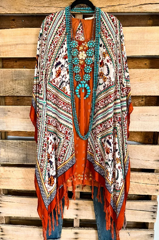 Savannah Boho Kimono - Rust