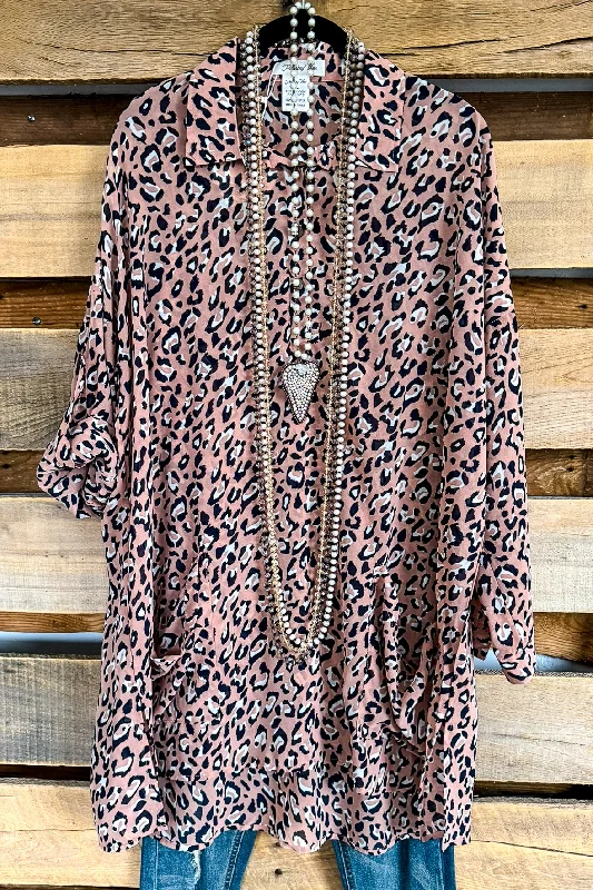 Sweet And Sassy Sheer OVersized Tunic - Peach