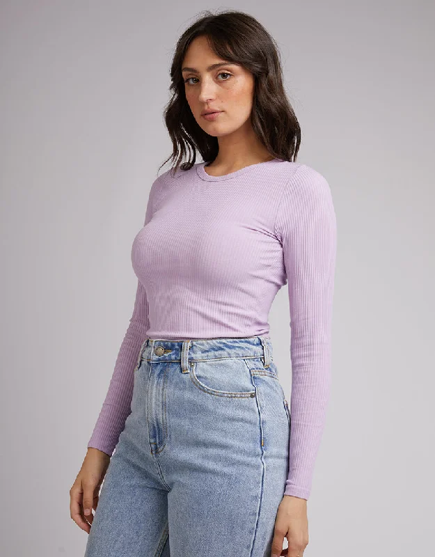 All About Eve Rib Baby Long Sleeve Tee Lilac