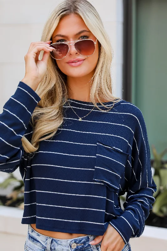 FINAL SALE - Cute Necessity Navy Striped Knit Top