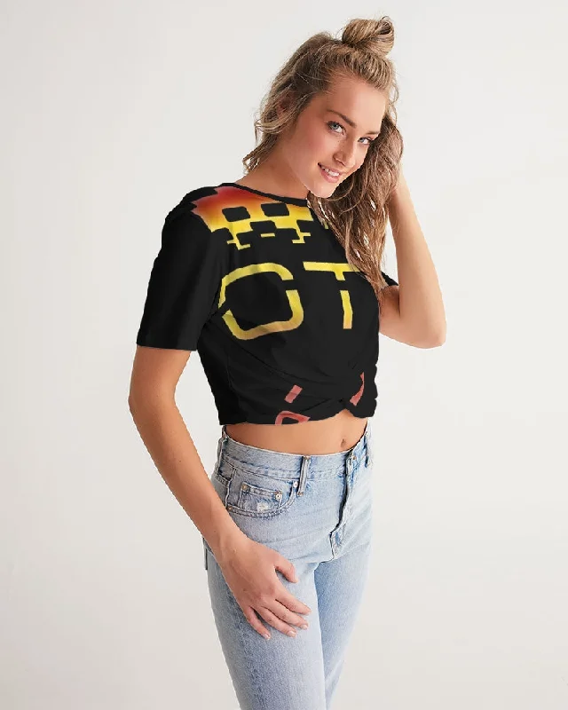 DARK FLITE Women's Twist-Front Cropped Tee