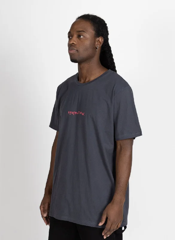 Federation Mens Staple Tee Drawn Off Black