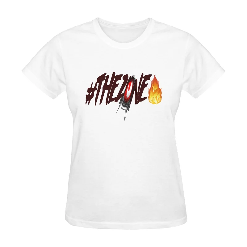 S / FZ FIRE WHITE Women’s Fine Jersey Short Sleeve T-Shirt(One Side Printing)(Made In USA)