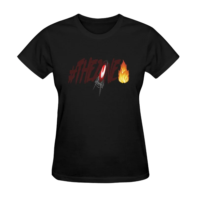 S / FZ FIRE BLACK Women’s Fine Jersey Short Sleeve T-Shirt(One Side Printing)(Made In USA)