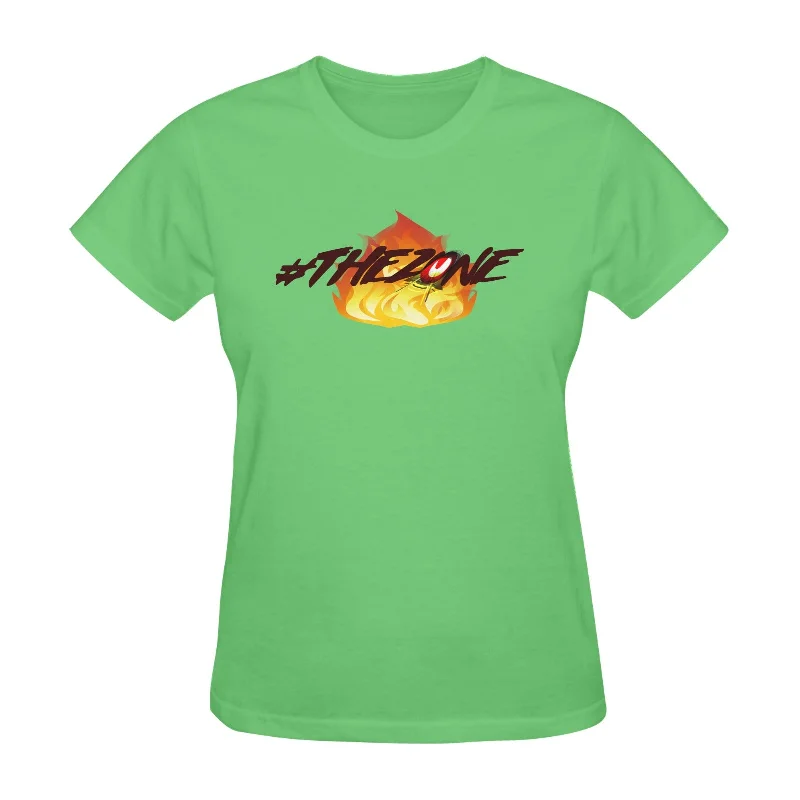 S / THE ZONE LIME GREEN Women’s Fine Jersey Short Sleeve T-Shirt(One Side Printing)(Made In USA)