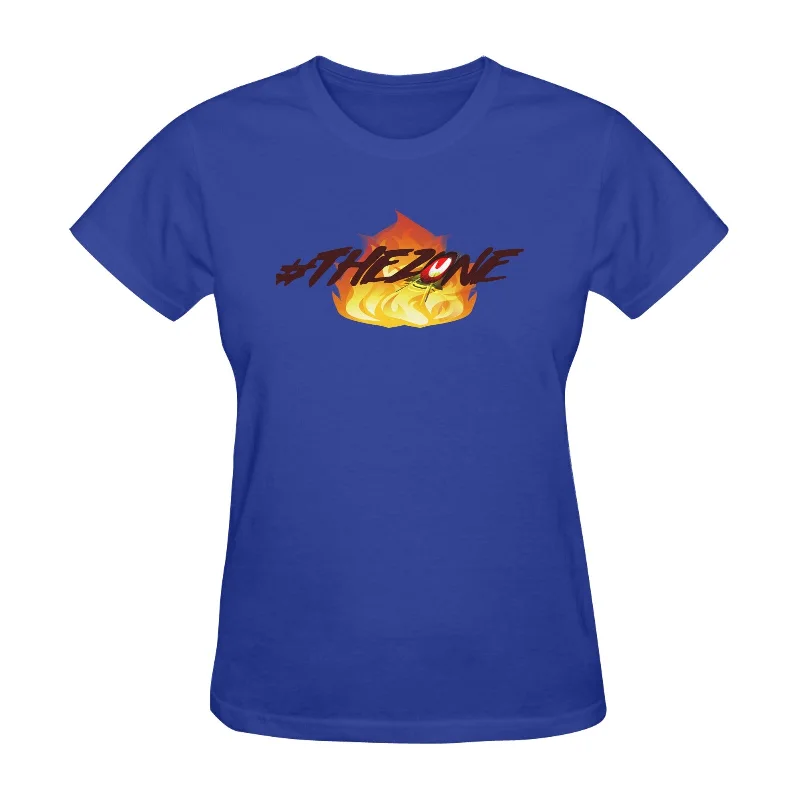 S / THE ZONE BLUE Women’s Fine Jersey Short Sleeve T-Shirt(One Side Printing)(Made In USA)