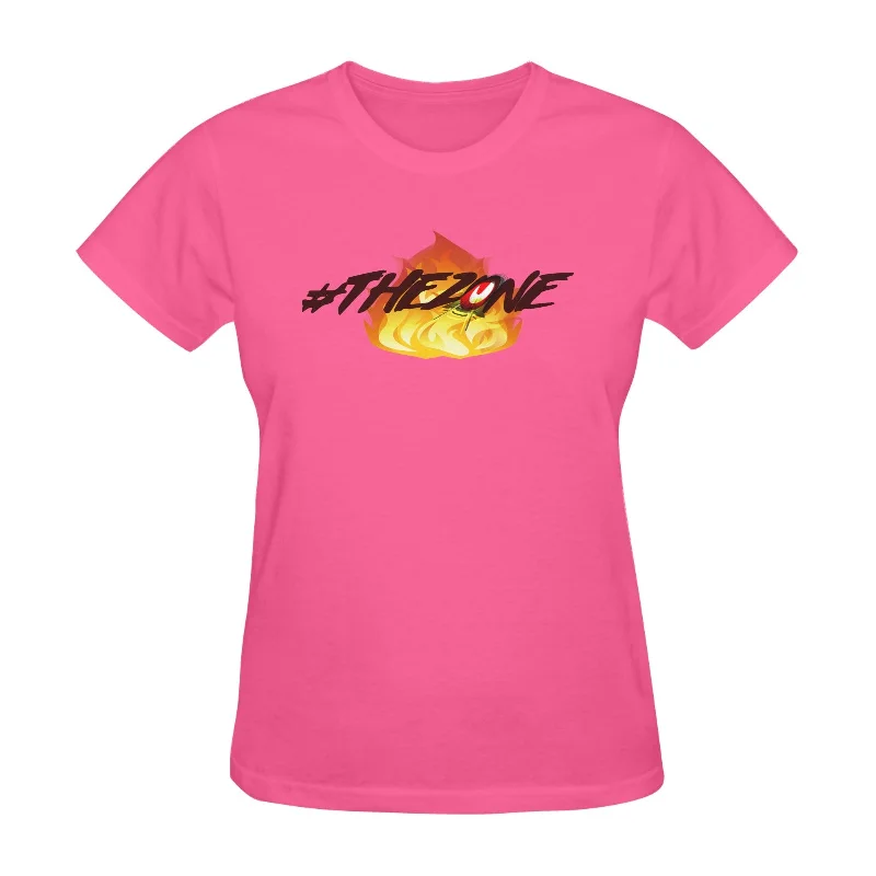 S / THE ZONE PINK Women’s Fine Jersey Short Sleeve T-Shirt(One Side Printing)(Made In USA)