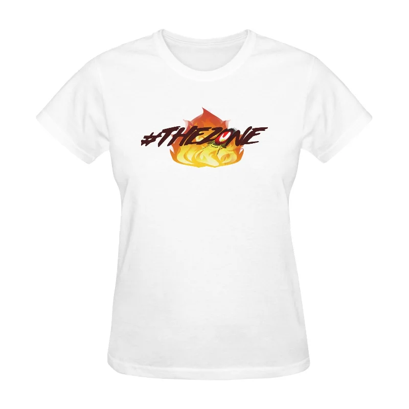 S / THE ZONE WHITE Women’s Fine Jersey Short Sleeve T-Shirt(One Side Printing)(Made In USA)