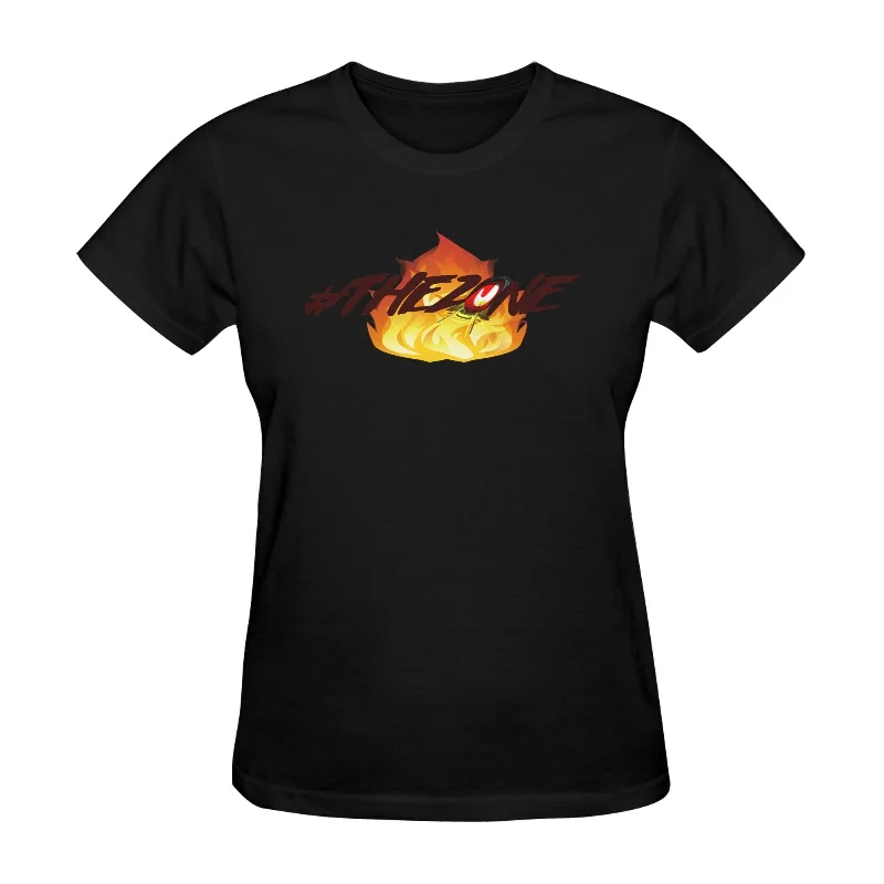 S / THE ZONE BLACK Women’s Fine Jersey Short Sleeve T-Shirt(One Side Printing)(Made In USA)