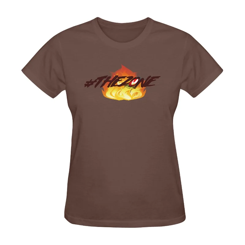 S / THE ZONE BROWN Women’s Fine Jersey Short Sleeve T-Shirt(One Side Printing)(Made In USA)