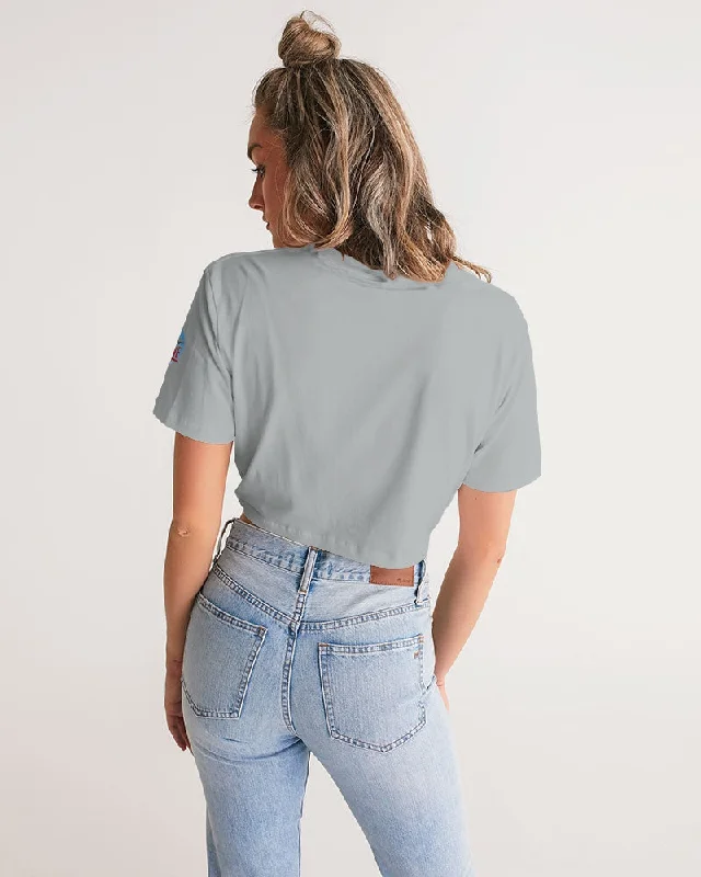 GREY ZONE Women's Twist-Front Cropped Tee