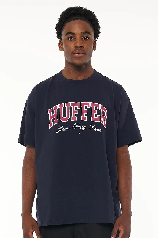 Huffer Mens Block Tee 220 Rings Navy