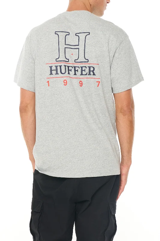 Huffer Mens Sup Tee/ Sign Off Grey Marle