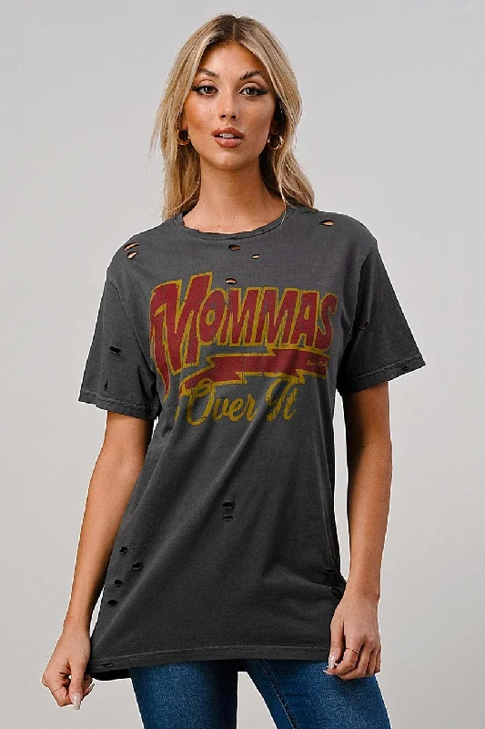 Momma's Over It Distressed T-Shirt