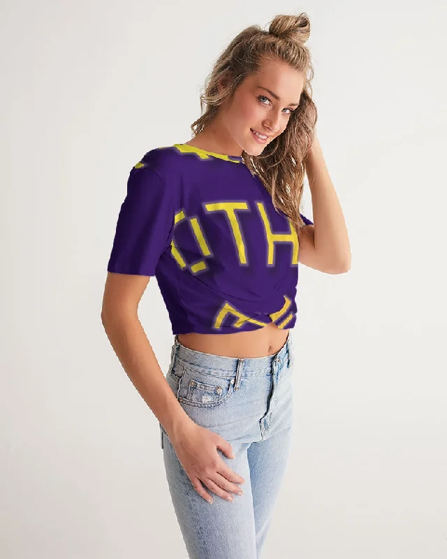 PURPLE FLITE Women's Twist-Front Cropped Tee