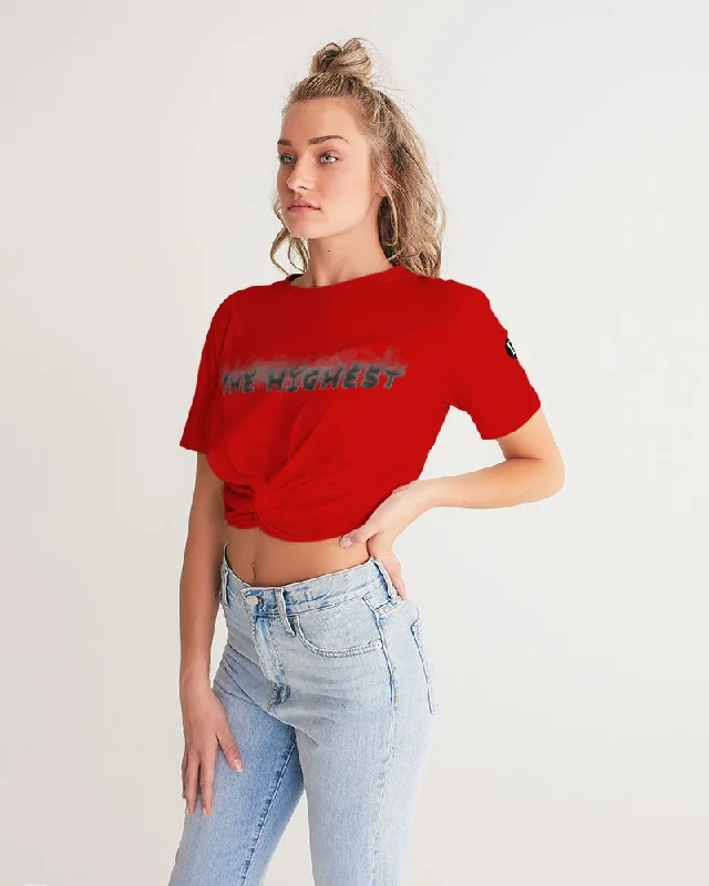 RED ZONE Women's Twist-Front Cropped Tee