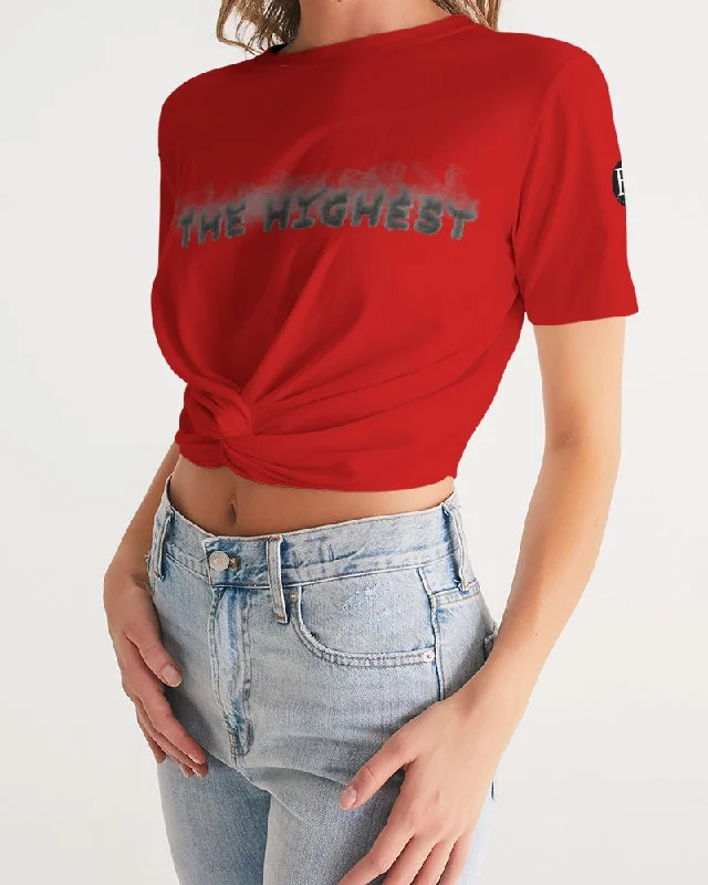 RED ZONE Women's Twist-Front Cropped Tee