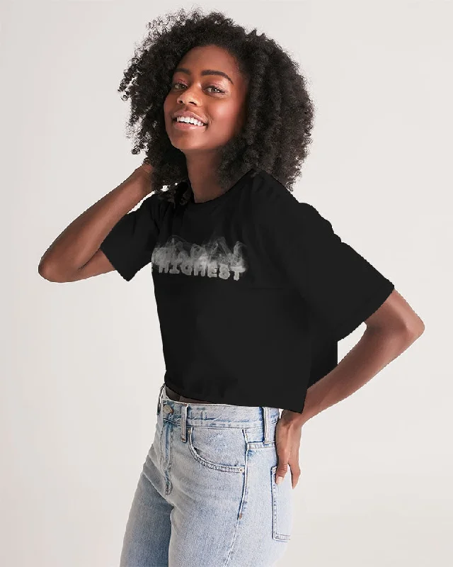 SMOKIN BLACK Women's Lounge Cropped Tee