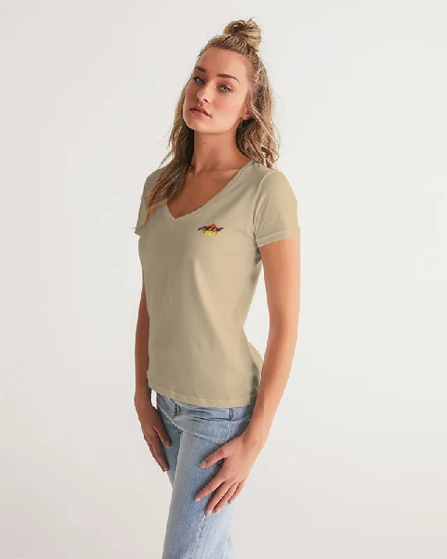 THE BEIGE ZONE Women's V-Neck Tee