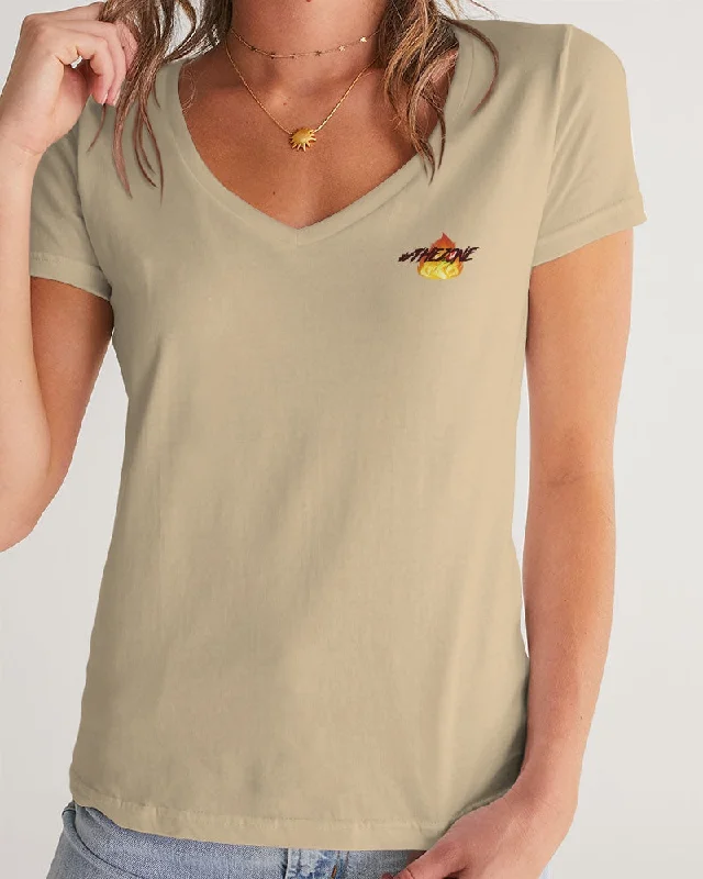 THE BEIGE ZONE Women's V-Neck Tee