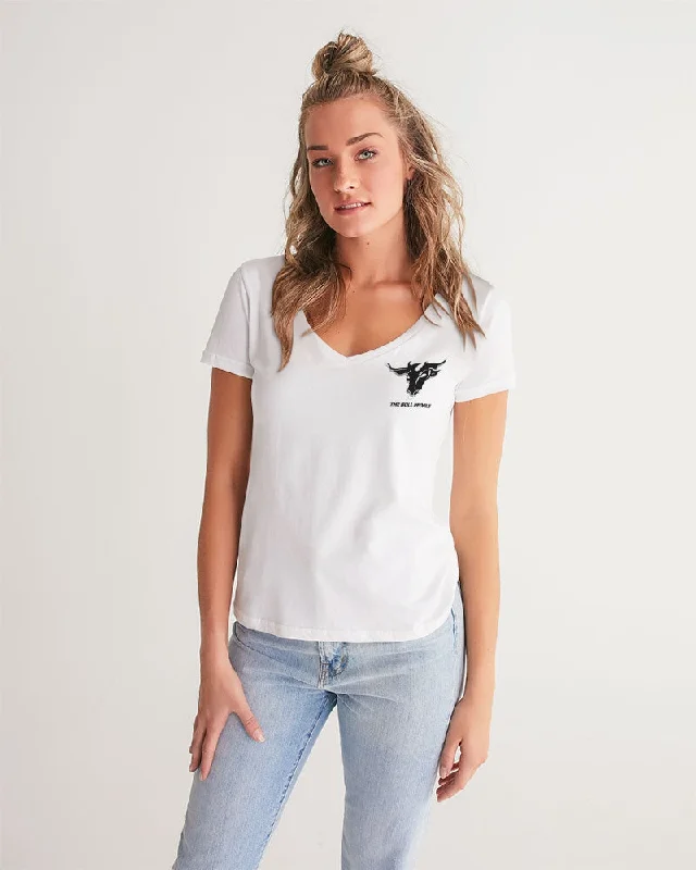 THE WHITE  BULL Women's V-Neck Tee