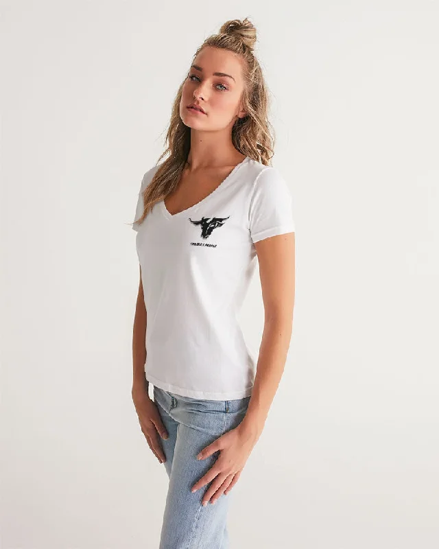 THE WHITE  BULL Women's V-Neck Tee