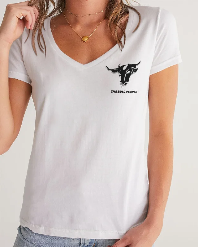 THE WHITE  BULL Women's V-Neck Tee