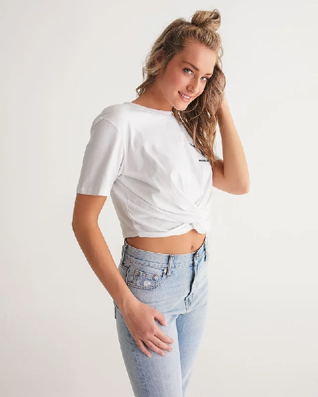 WHITE ZONE UPGRADED Women's Twist-Front Cropped Tee