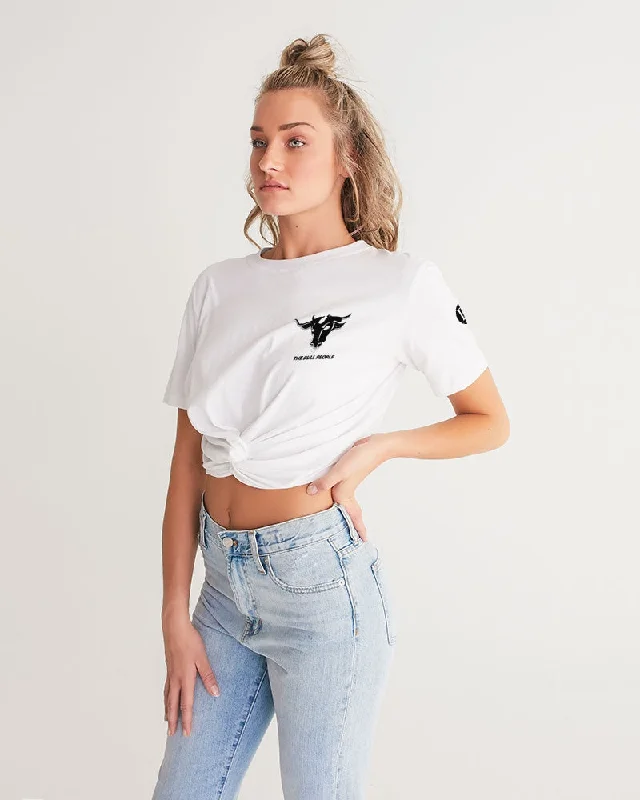 WHITE ZONE UPGRADED Women's Twist-Front Cropped Tee