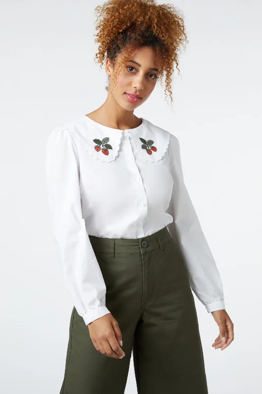 Berry Embroidered Blouse