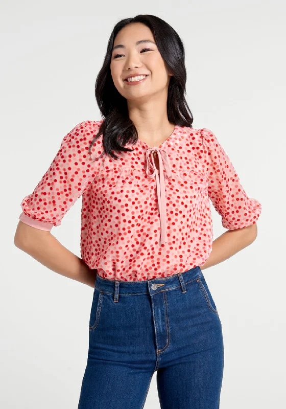 Confetti Confection Tie-Neck Blouse