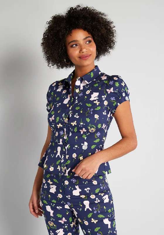 ModCloth x Collectif Joys of Spring Button-Up Blouse