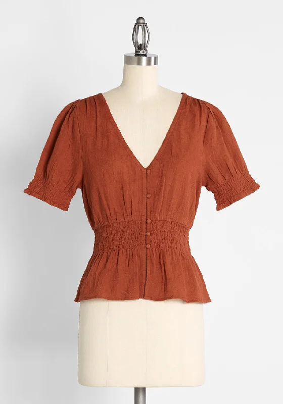 Peasant-ly Poised Peplum Blouse