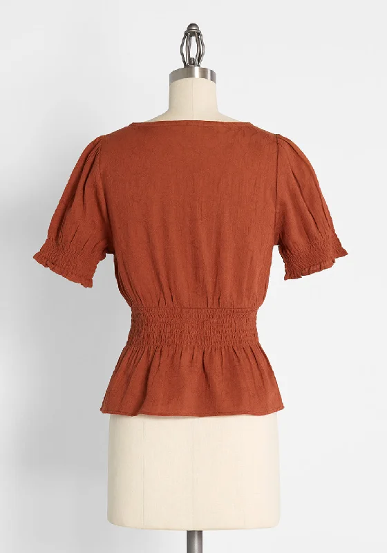 Peasant-ly Poised Peplum Blouse