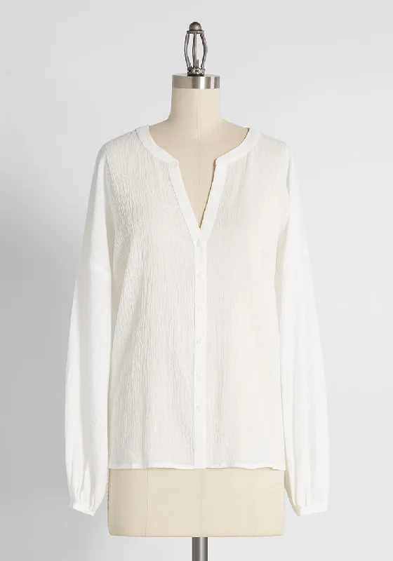 Sleeve It Up to You Cotton Blouse