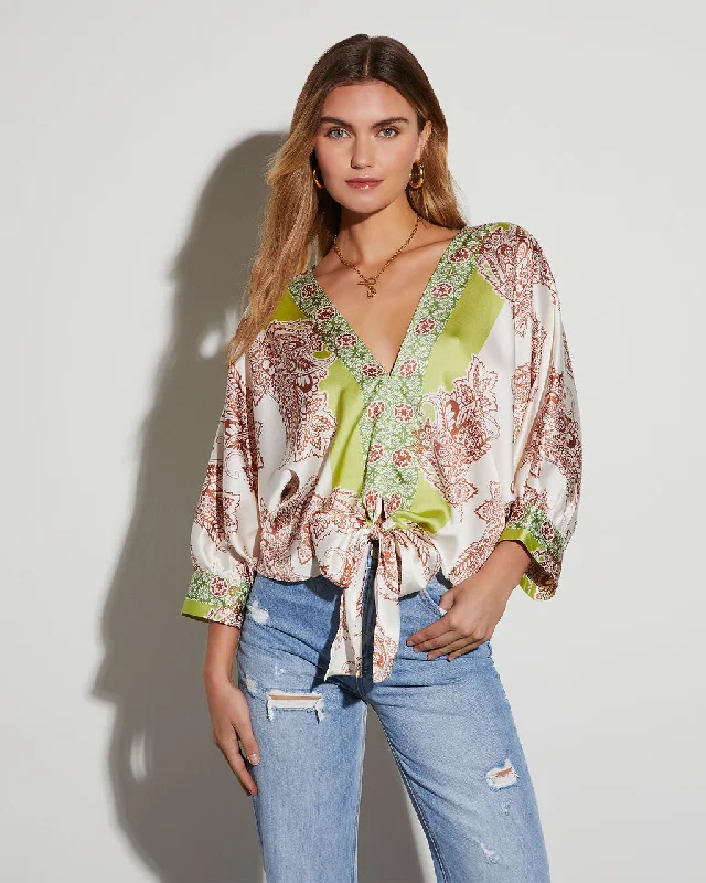 Laura Abstract Printed Long Sleeve Top