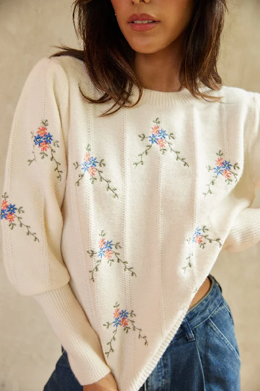 Catrin Floral Embroidery Sweater