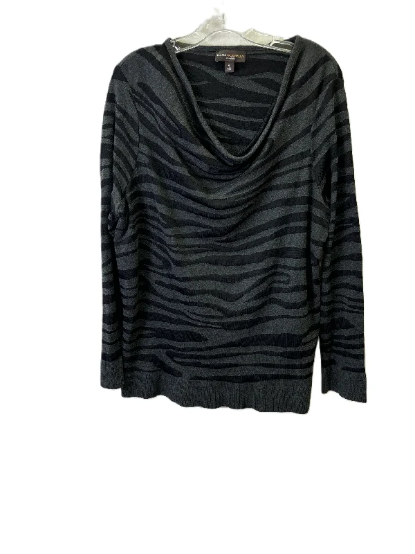 Sweater By Dana Buchman In Black & Grey, Size: Xl