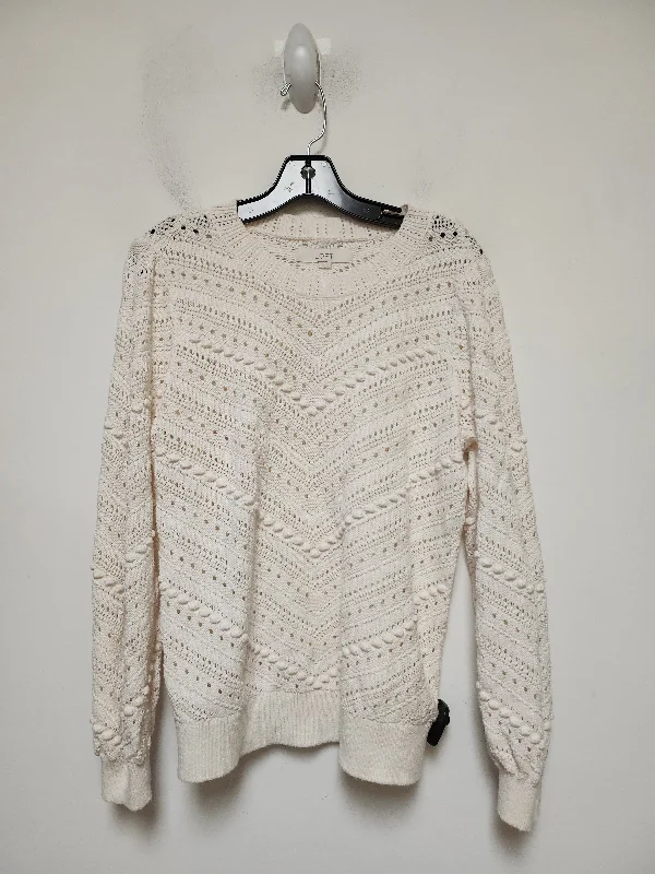 Sweater By Loft In Cream, Size: L