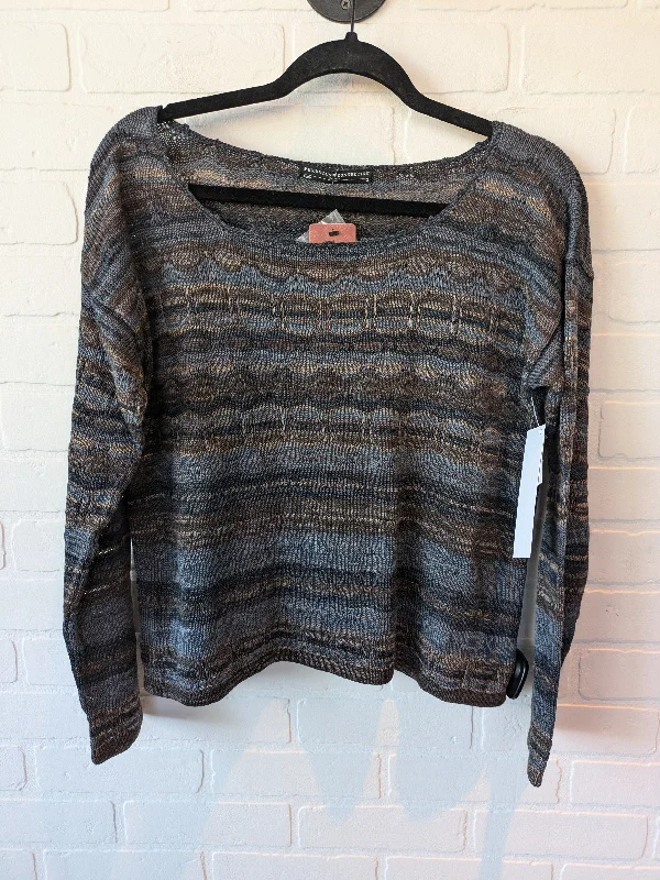 Sweater By Peruvian Connection In Blue & Brown, Size: M