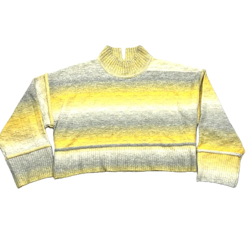 Sweater By Pilcro In Grey & Yellow, Size: L